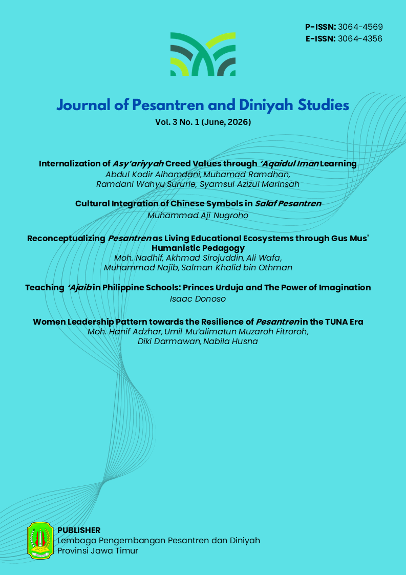 					View Vol. 3 No. 1 (2026): Journal of Pesantren and Diniyah Studies
				